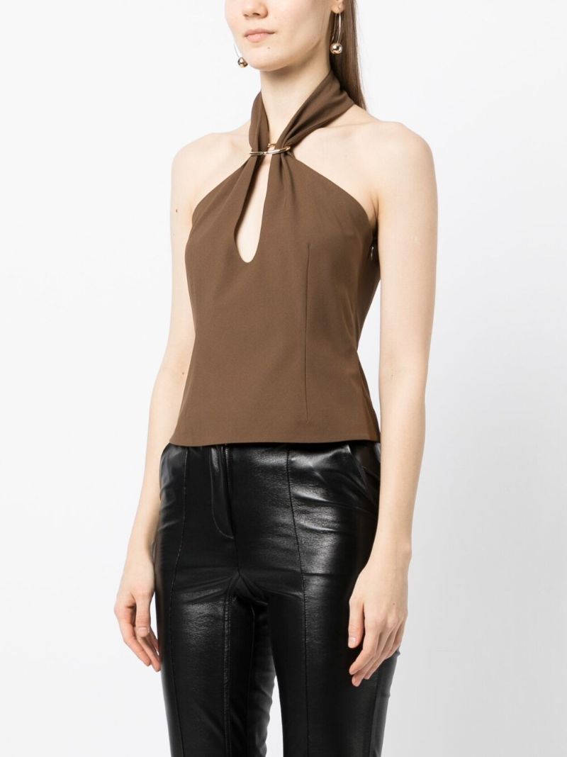 Brown Tilda Halterneck Top