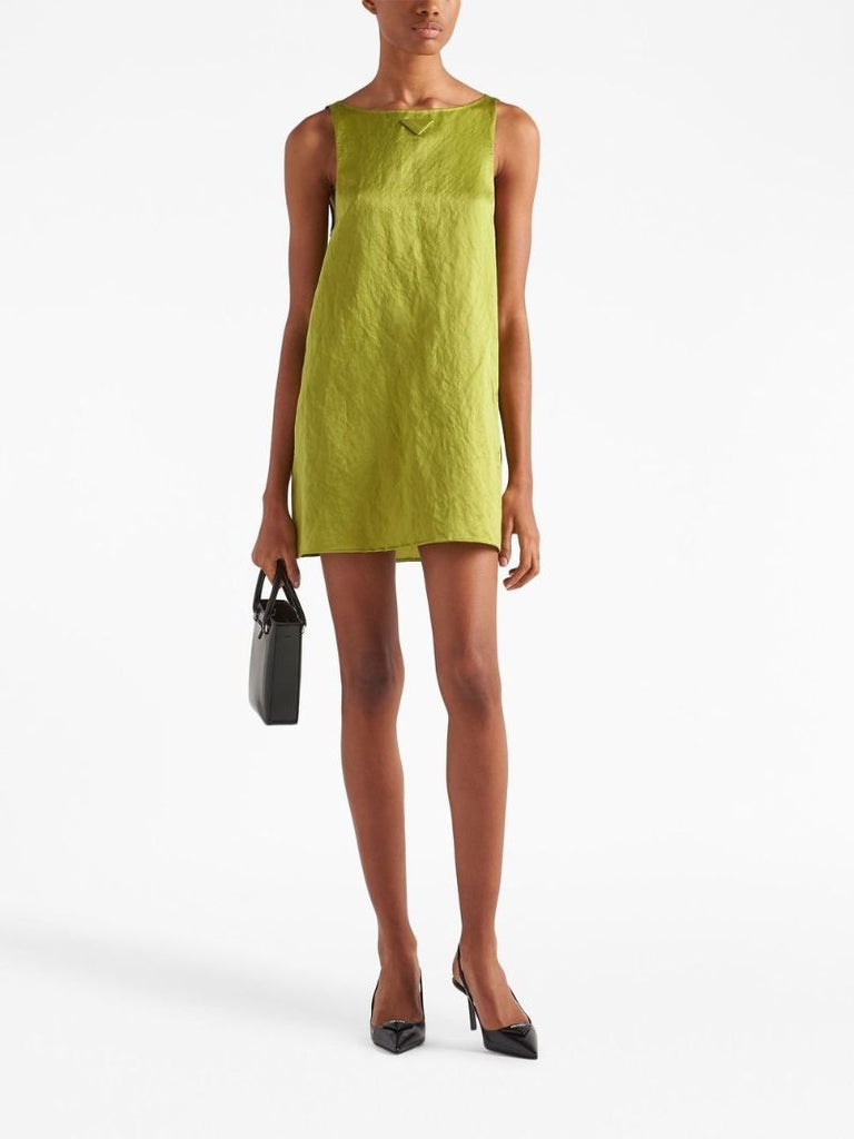 Green Sleeveless A-line Mini Dress