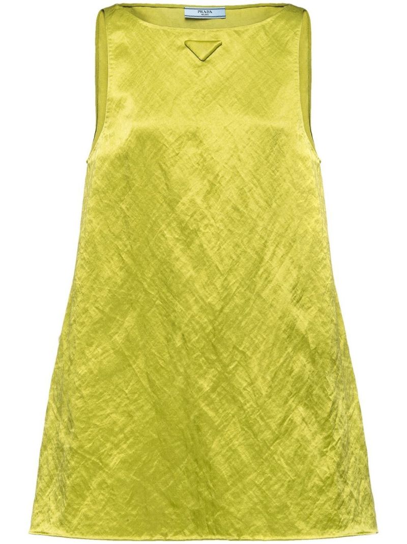 Green Sleeveless A-line Mini Dress