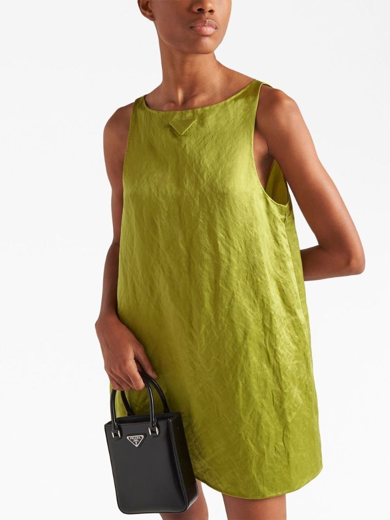 Green Sleeveless A-line Mini Dress