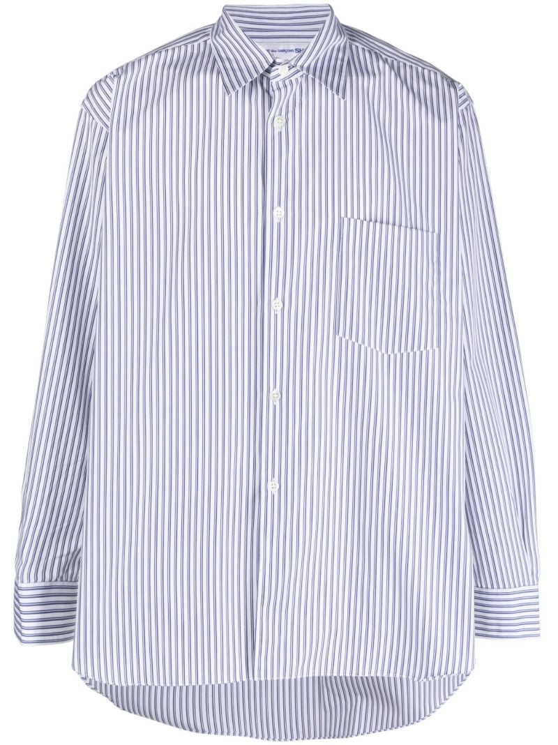 Blue Halo-stripe Cotton Shirt