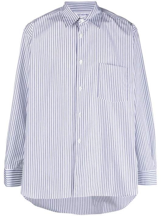 Blue Halo-stripe Cotton Shirt