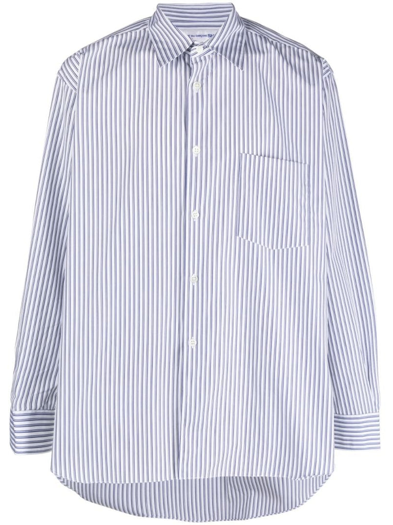 Blue Halo-stripe Cotton Shirt