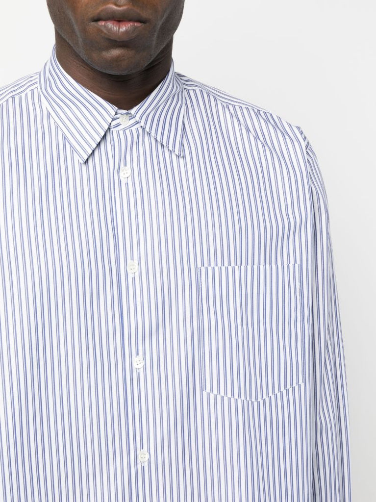 Blue Halo-stripe Cotton Shirt