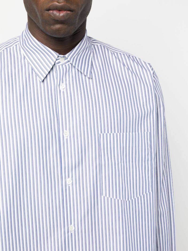 Blue Halo-stripe Cotton Shirt