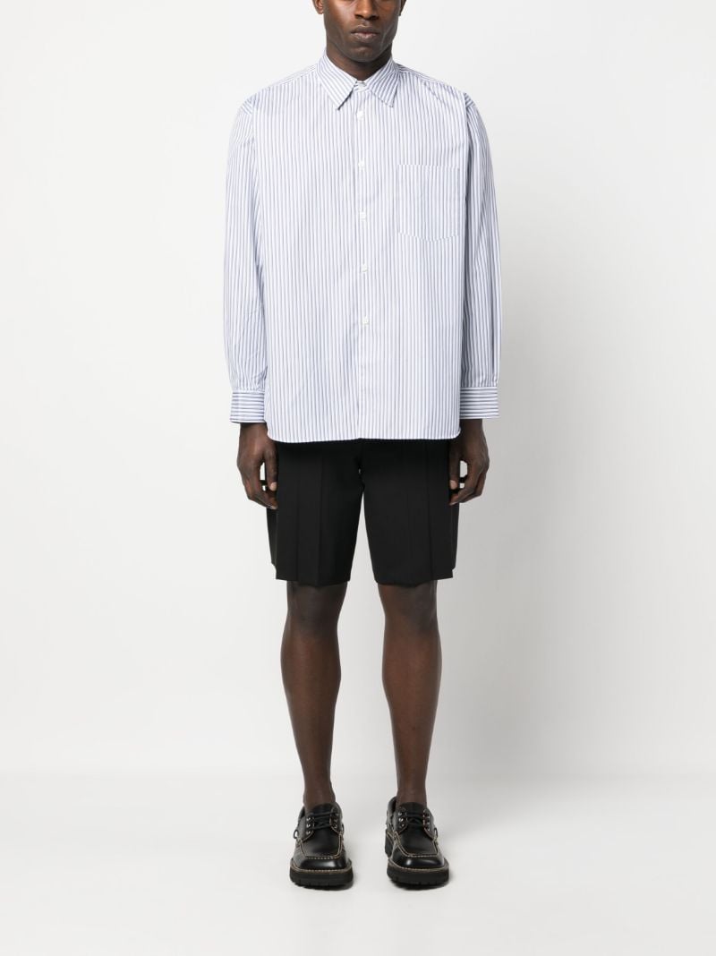 Blue Halo-stripe Cotton Shirt