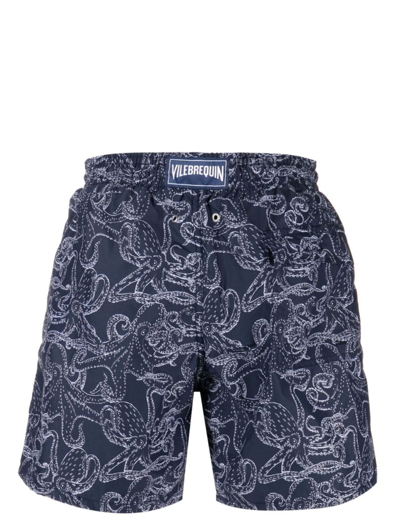 Blue Poulpes Print Swim Shorts