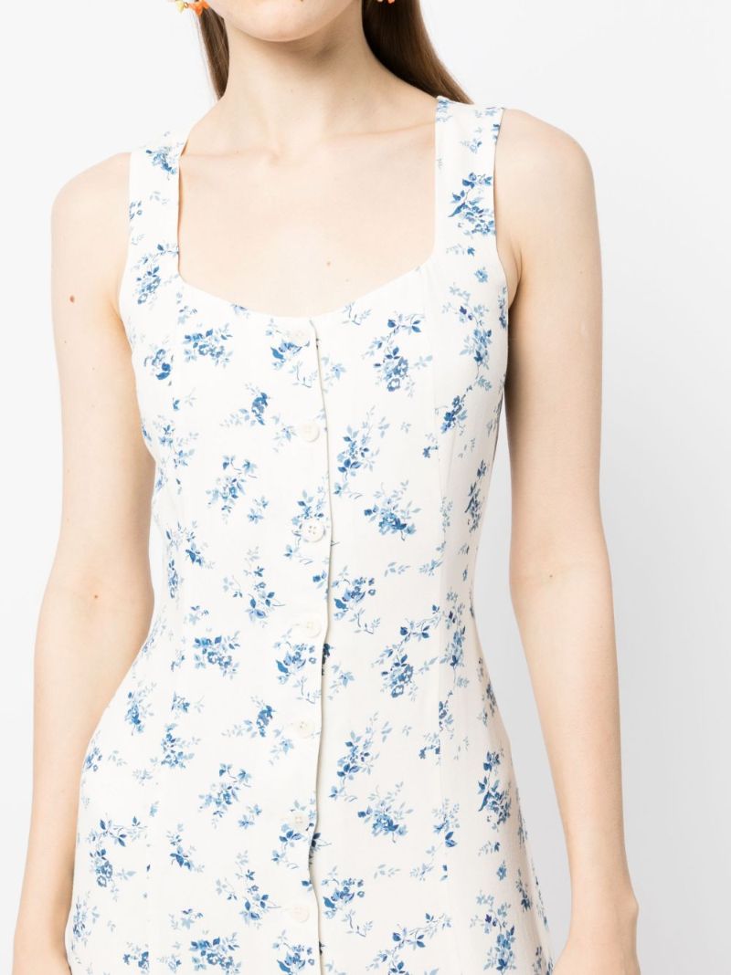 White Londyn Floral Print Midi Dress