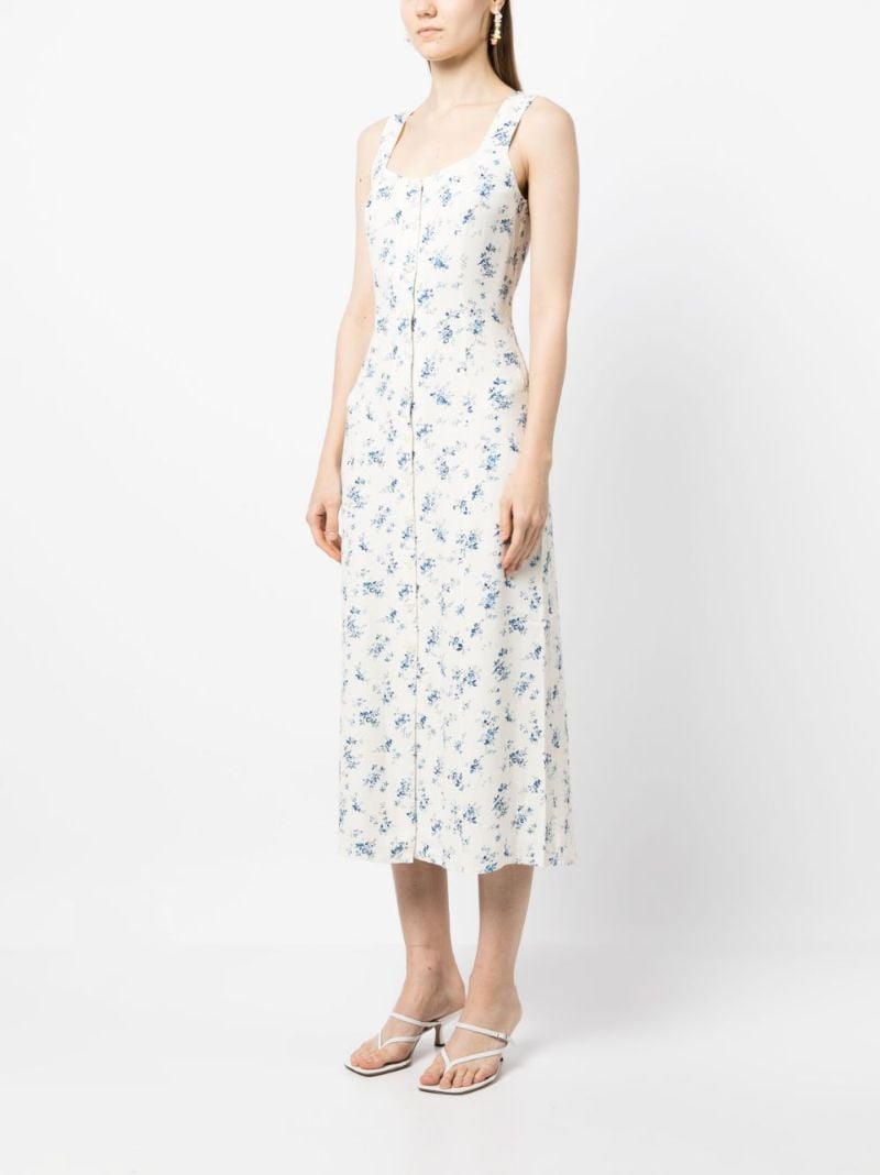 White Londyn Floral Print Midi Dress