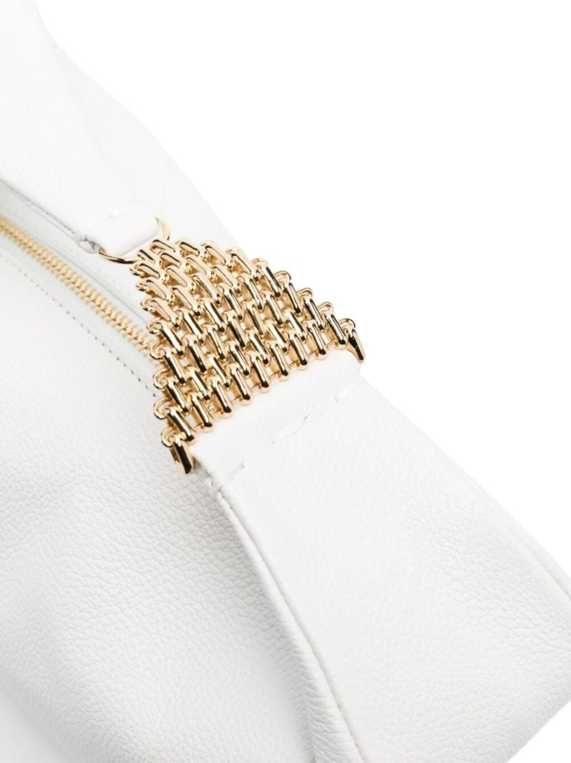 White Leather Top Handle Bag