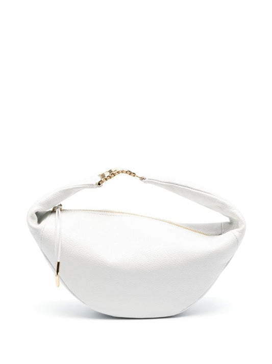 White Leather Top Handle Bag