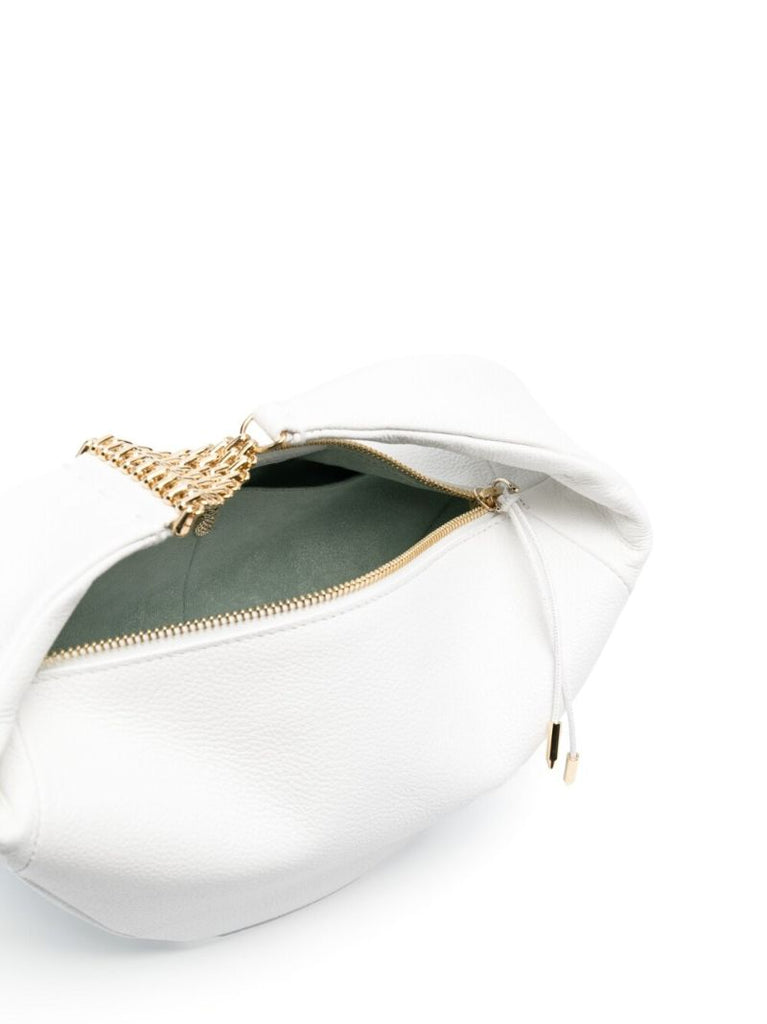 White Leather Top Handle Bag