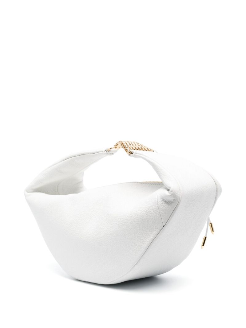 White Leather Top Handle Bag