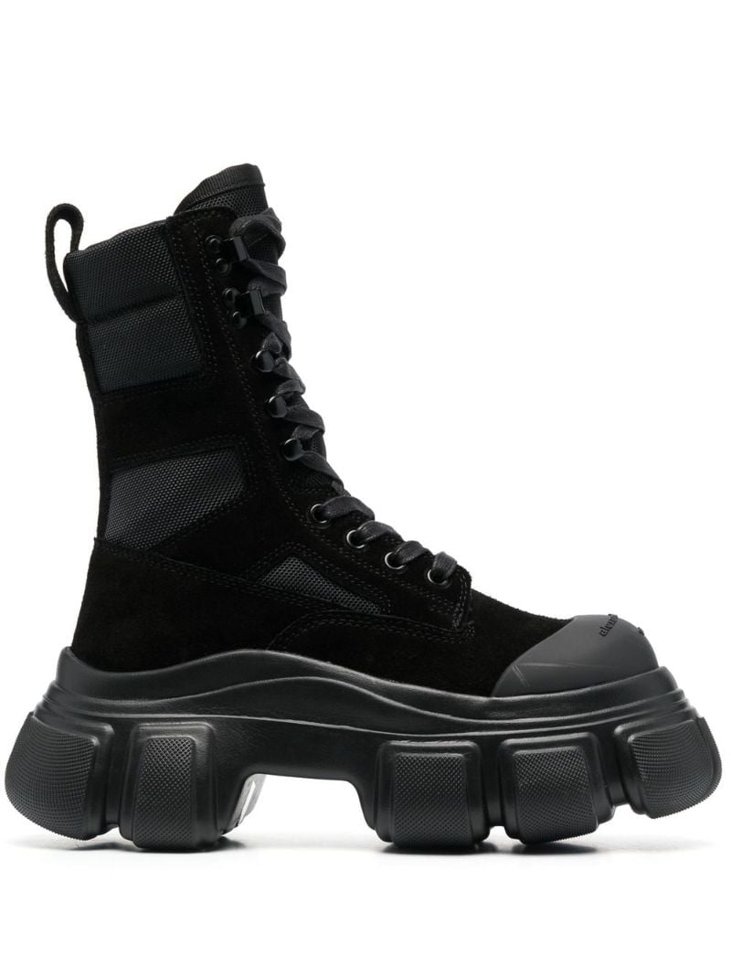 Black Platform Lace-up Boots