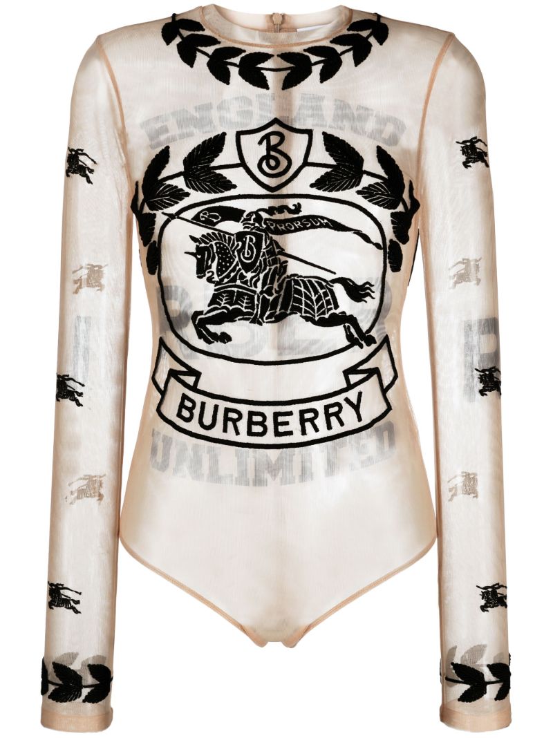 Neutral Ekd Embroidered Tulle Bodysuit