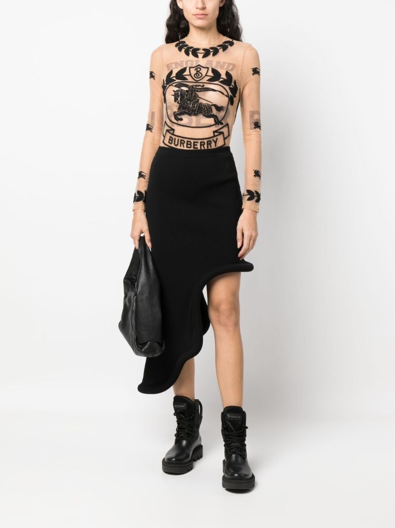 Neutral Ekd Embroidered Tulle Bodysuit
