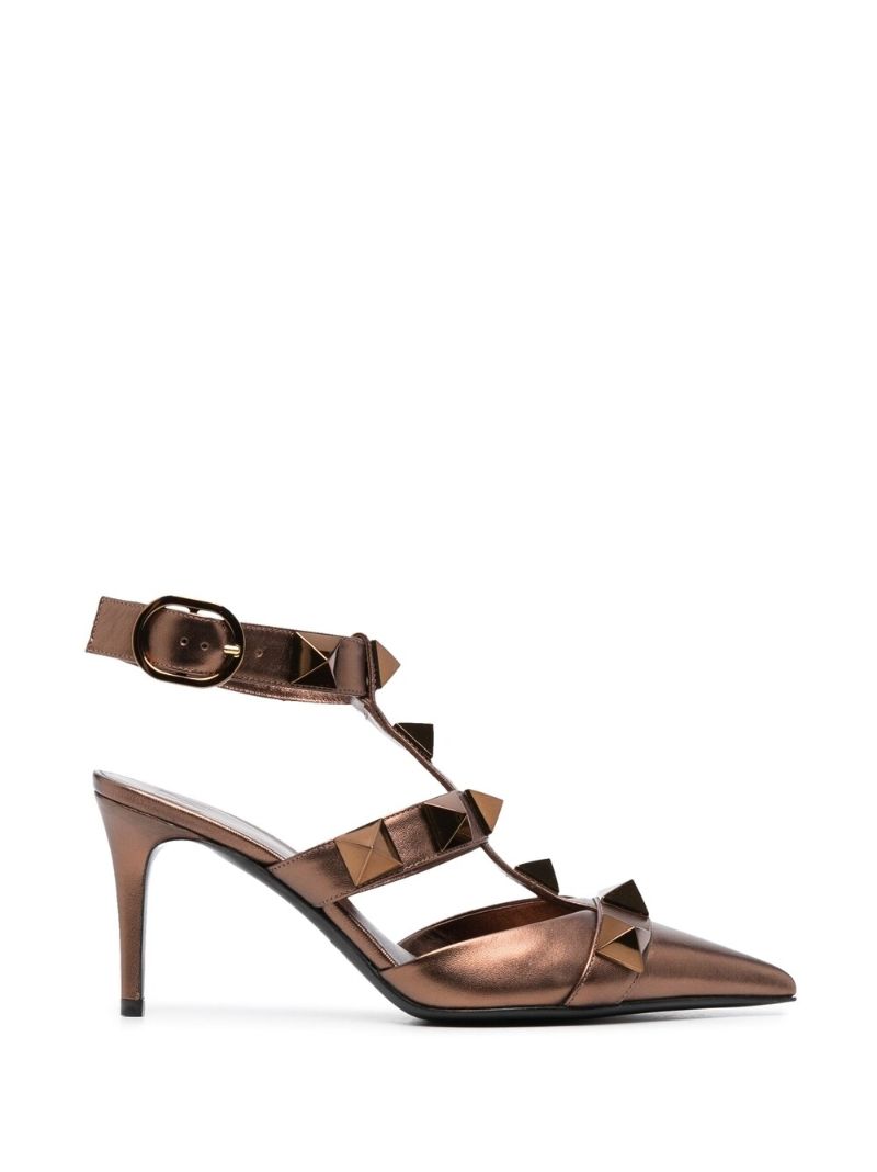 Bronze Roman Stud 80 Leather Pumps