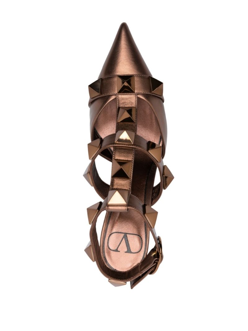 Bronze Roman Stud 80 Leather Pumps