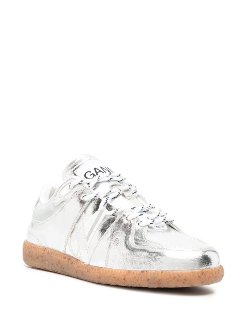 Silver Vegea Metallic Sneakers