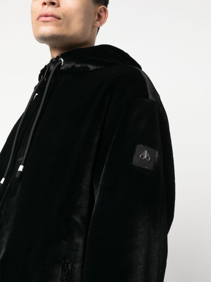 Black Faux-fur Hooded Jacket