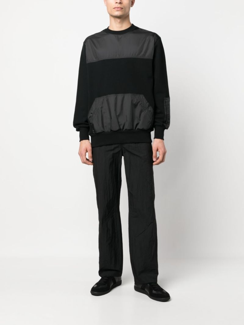 Black Panelled Cotton Sweatshirt
