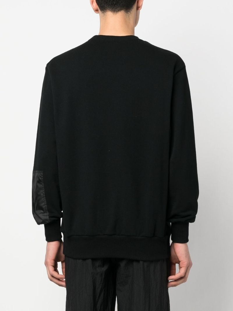 Black Panelled Cotton Sweatshirt
