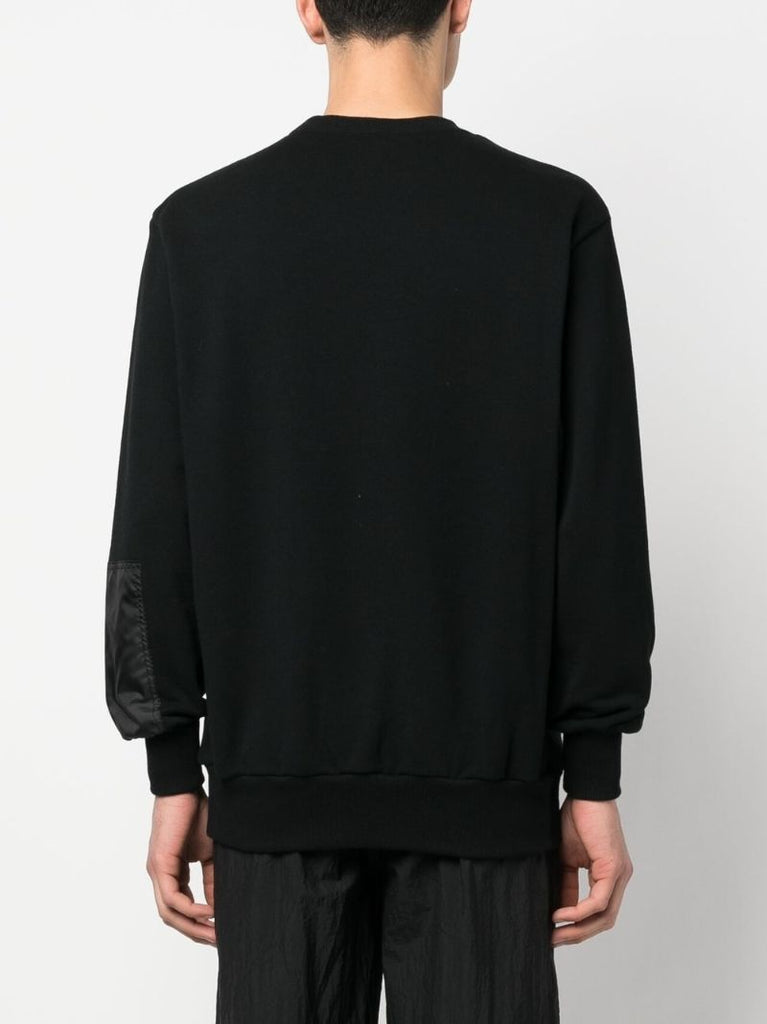 Black Panelled Cotton Sweatshirt