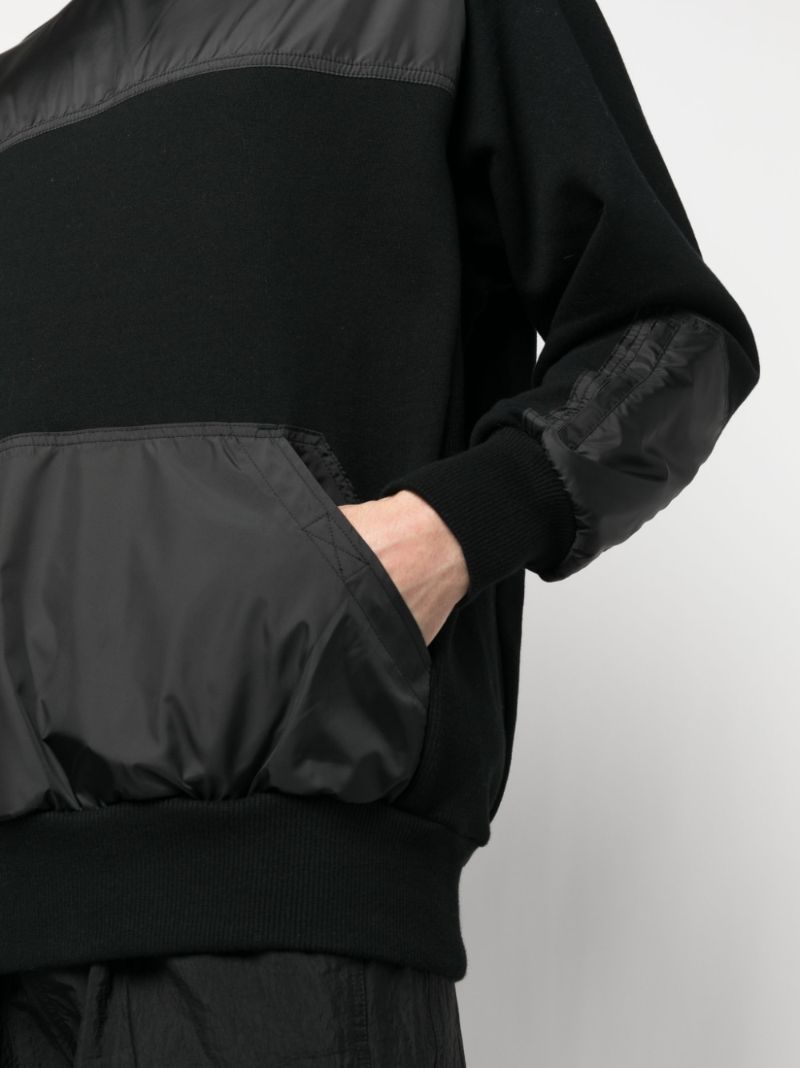 Black Panelled Cotton Sweatshirt