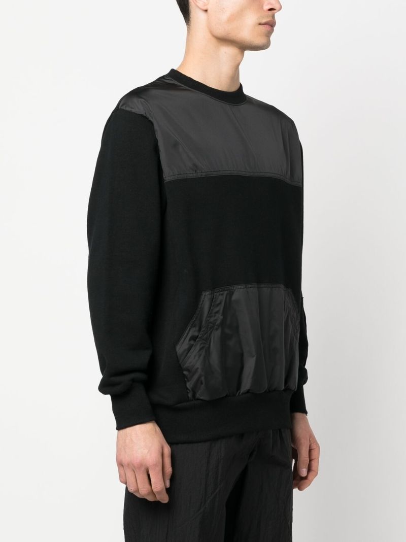 Black Panelled Cotton Sweatshirt