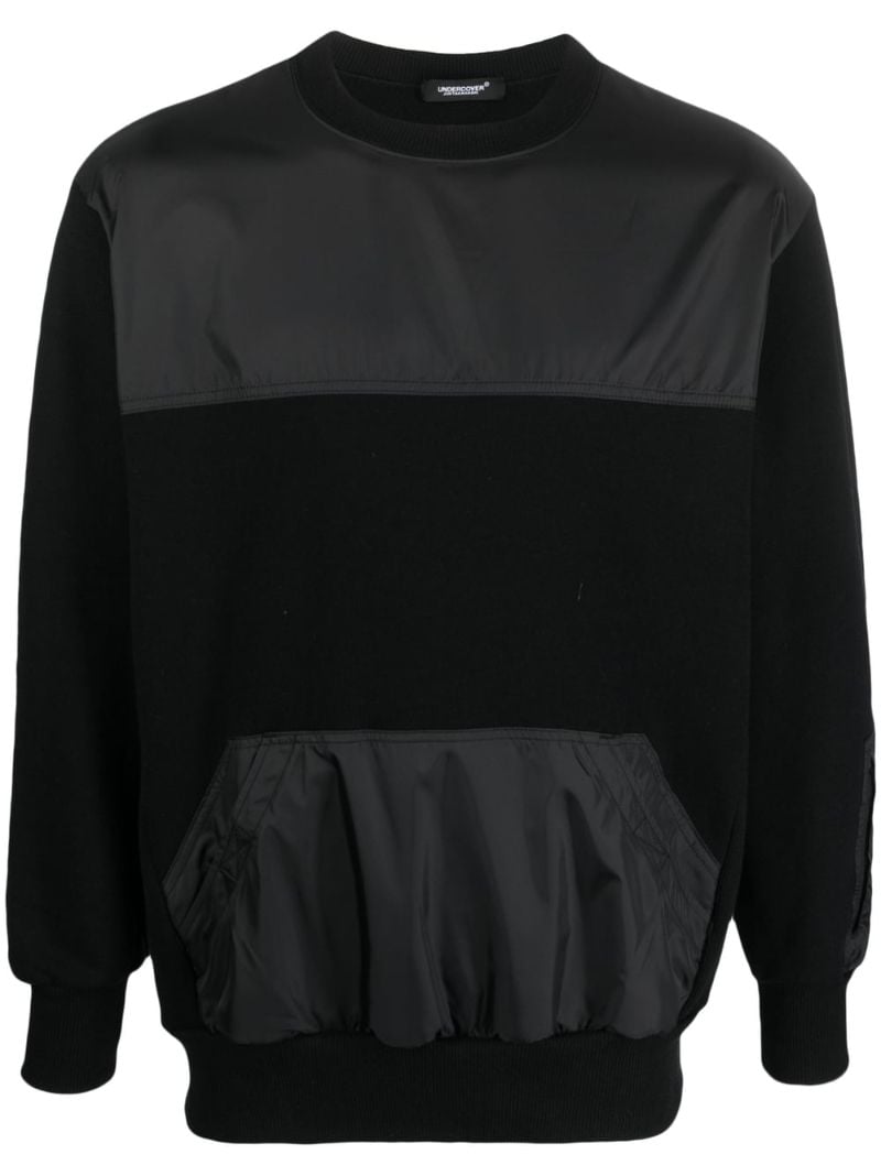 Black Panelled Cotton Sweatshirt