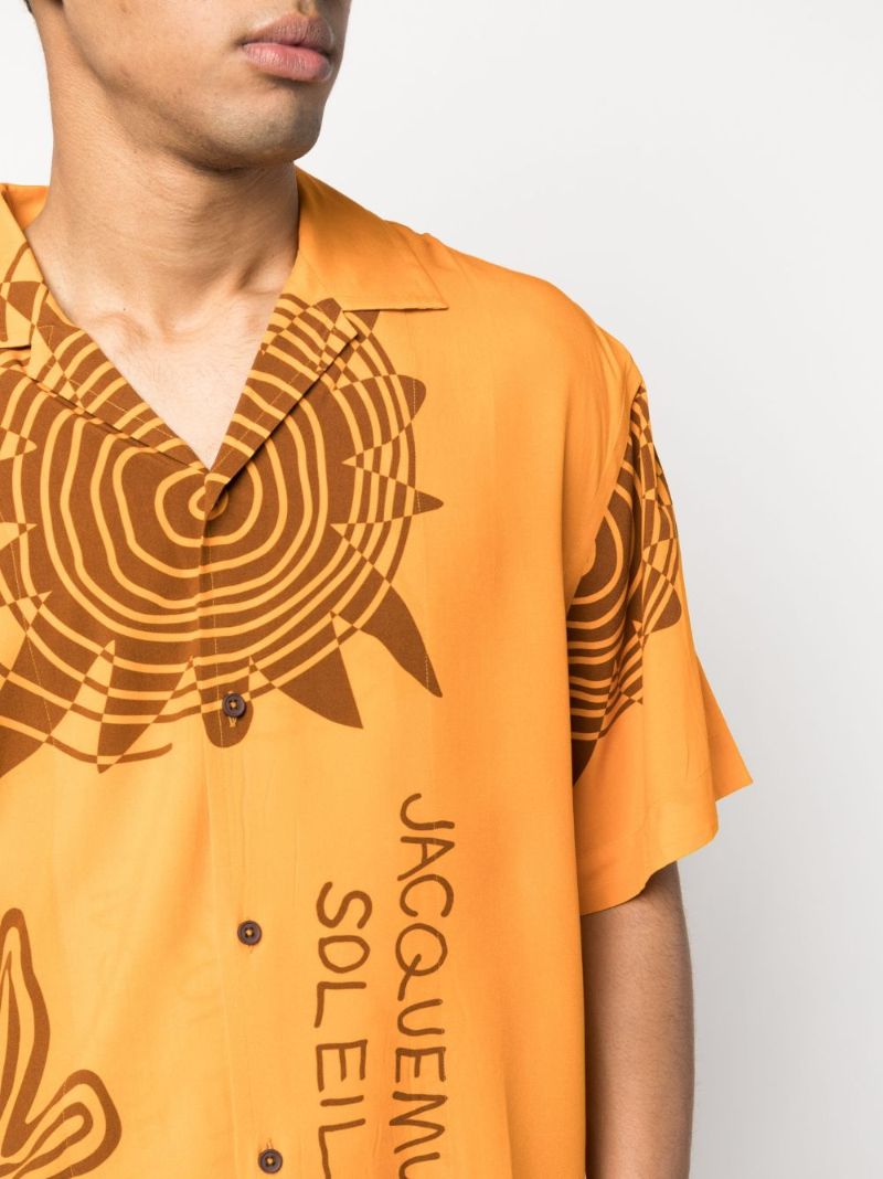 Orange Spiral Sun Printed Shirt