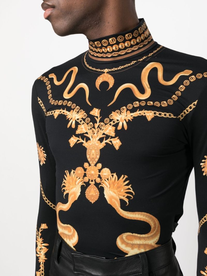 Black and Yellow Jewellery Print Second Skin T-shirt