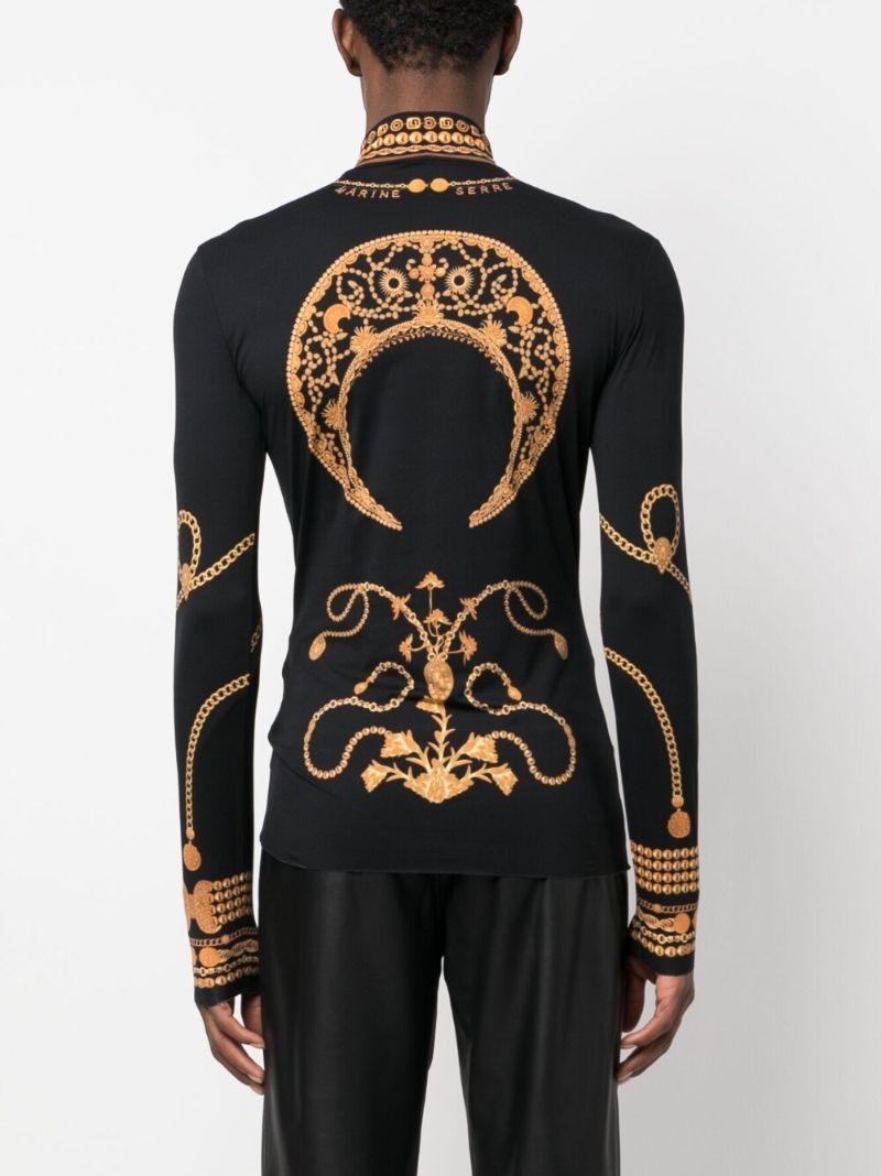Black and Yellow Jewellery Print Second Skin T-shirt
