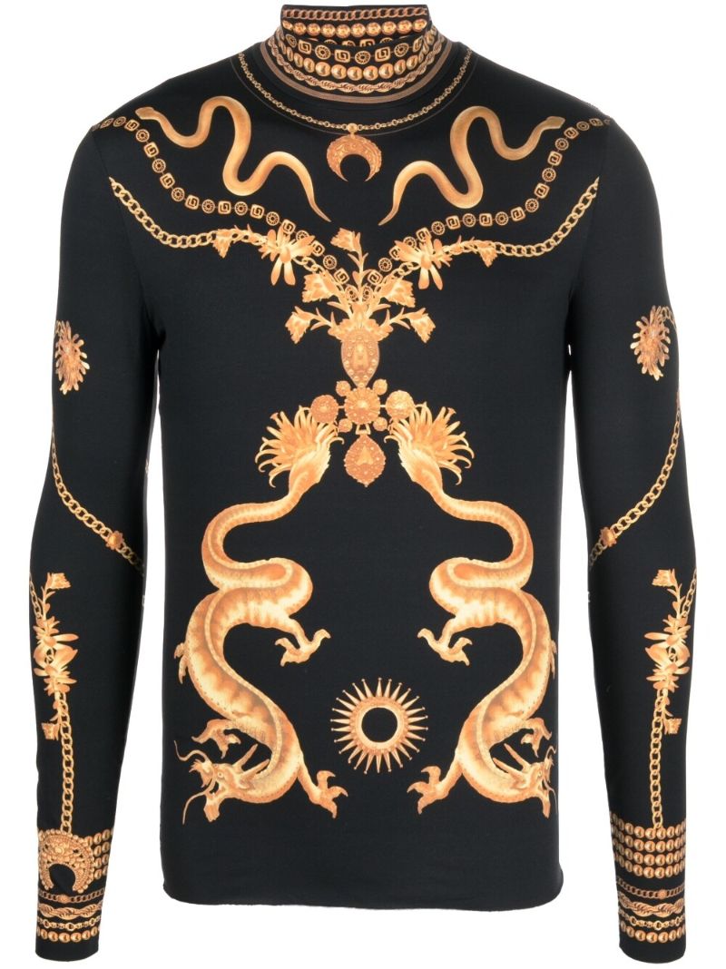 Black and Yellow Jewellery Print Second Skin T-shirt