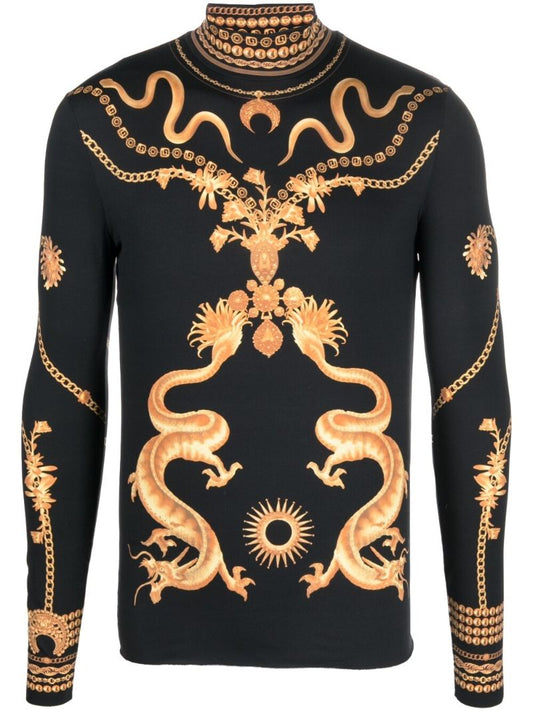 Black and Yellow Jewellery Print Second Skin T-shirt