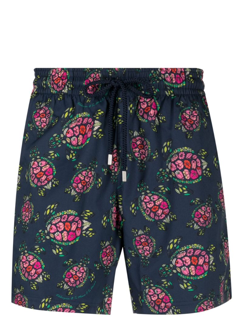 Blue Okorise Turtle Print Swim Shorts