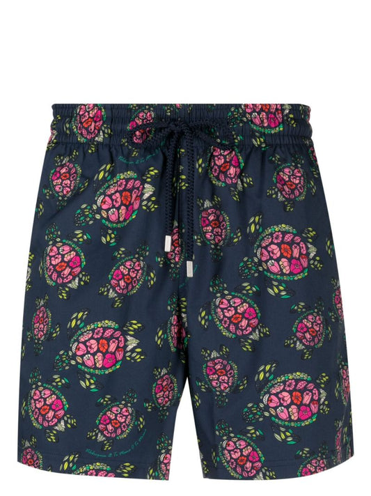 Blue Okorise Turtle Print Swim Shorts