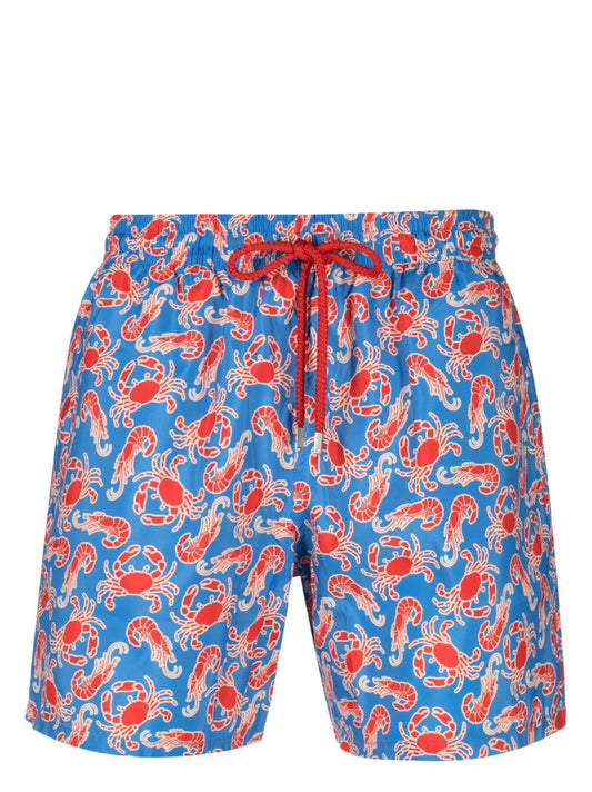 White Okohina Shrimps and Crabs Print Swim Shorts