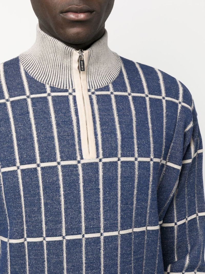 Blue Malha Checked Polo Shirt