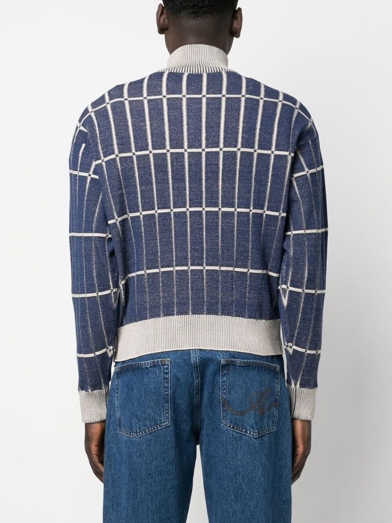Blue Malha Checked Polo Shirt