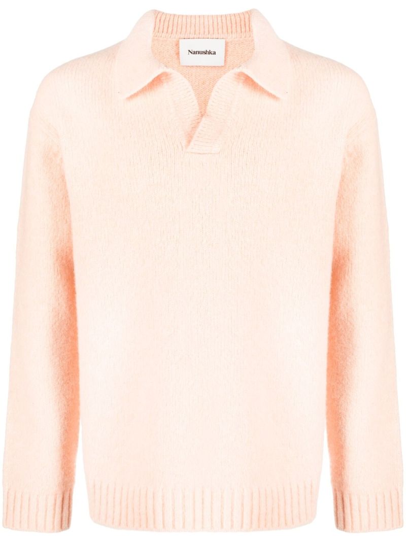 Orange Long Sleeve Polo Jumper