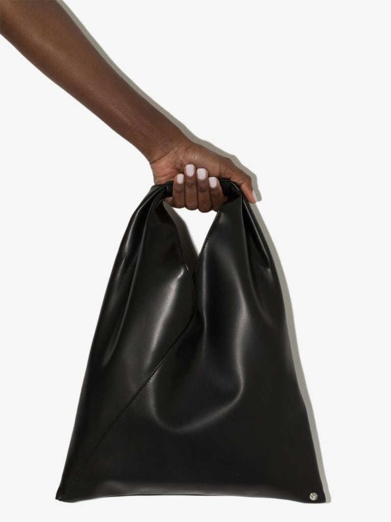 Black Japanese Leather Tote Bag