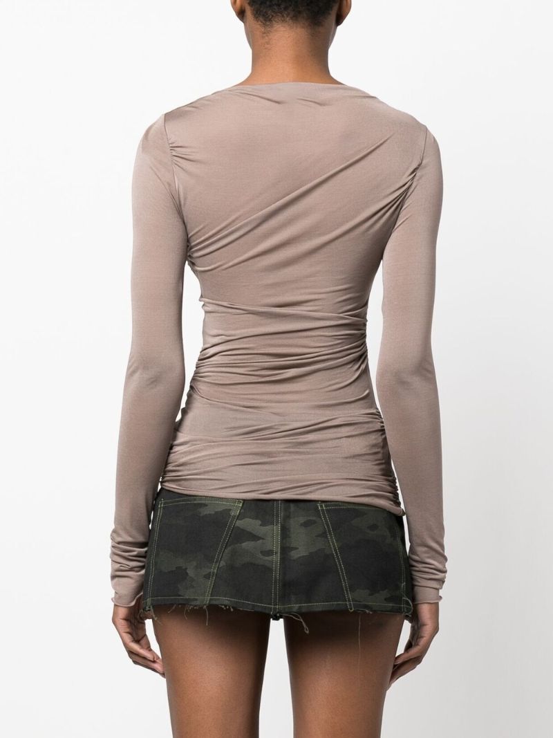 Brown Ruched Top