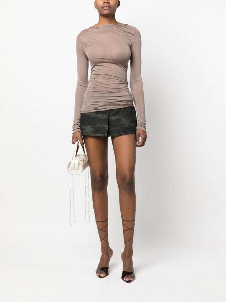 Brown Ruched Top