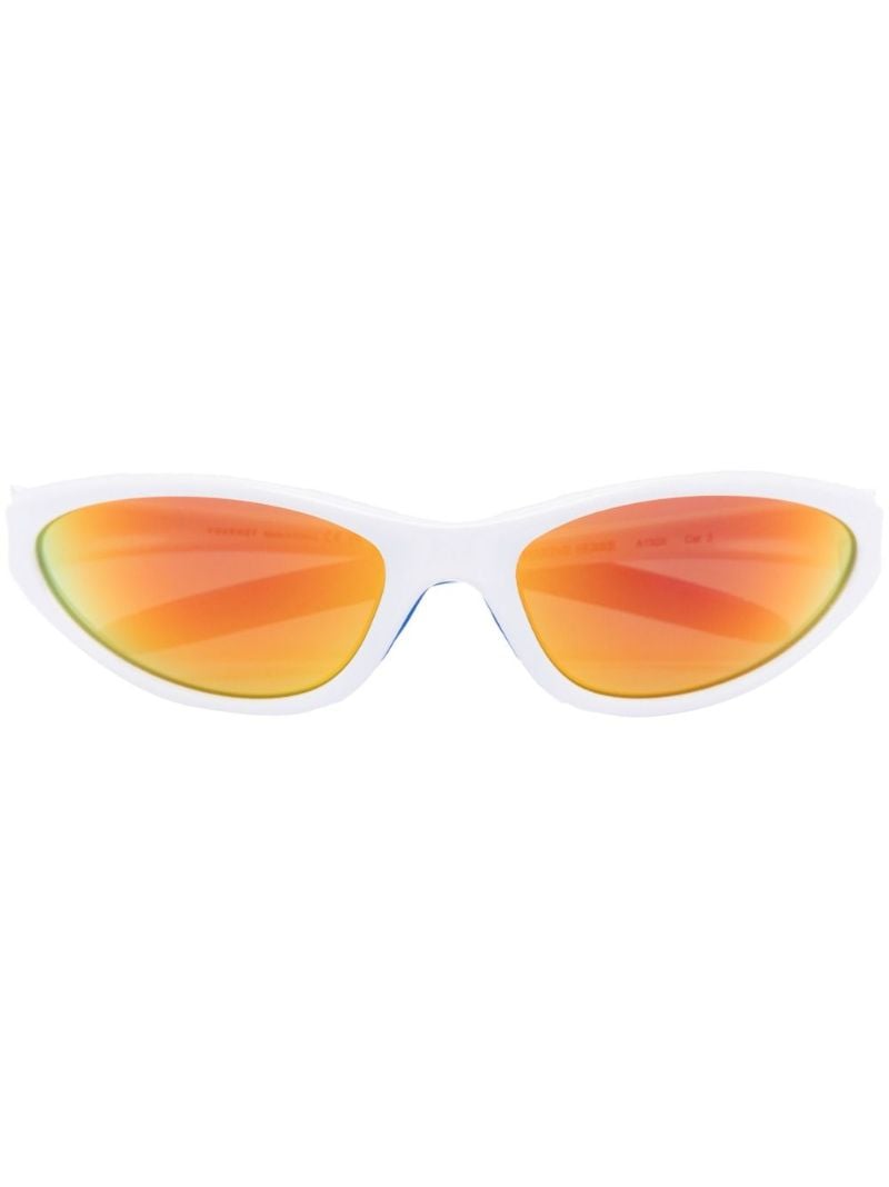 X Vuarnet White Injected Visionizer Oval Frame Sunglasses