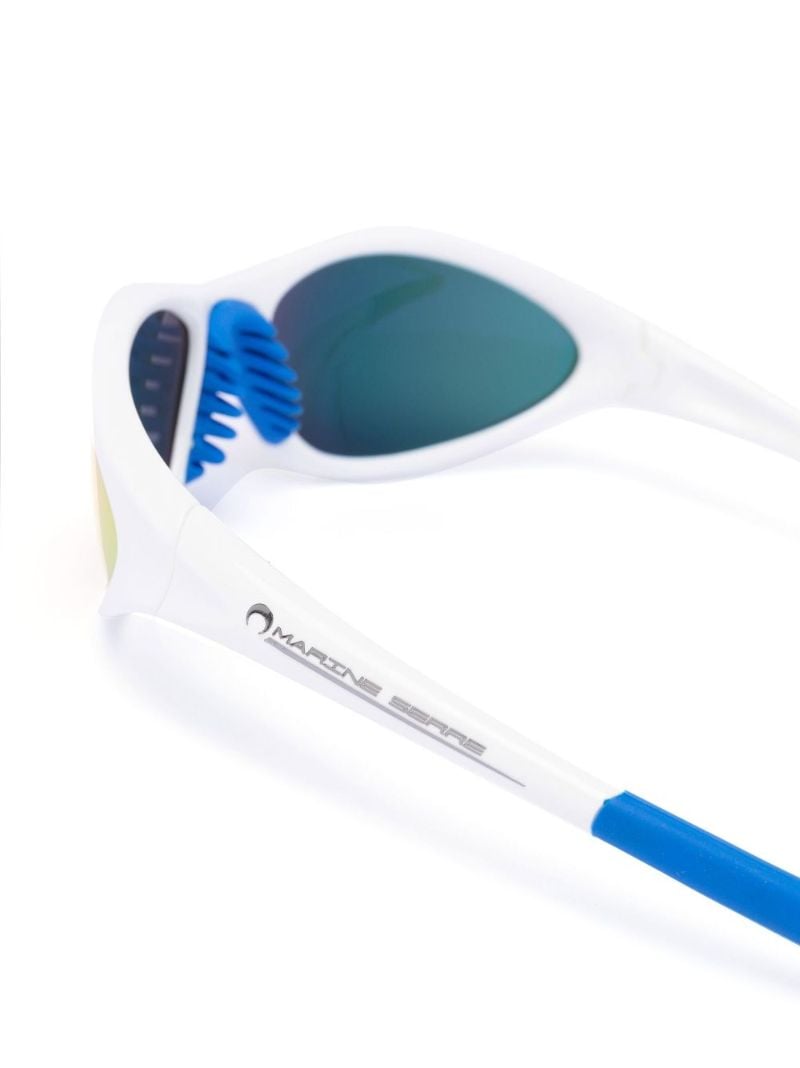 X Vuarnet White Injected Visionizer Oval Frame Sunglasses