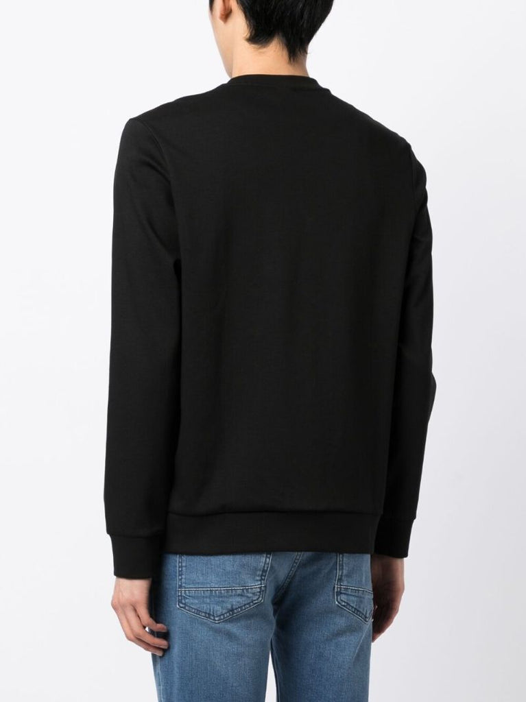 Black Logo Print Crew Neck Sweatshirt