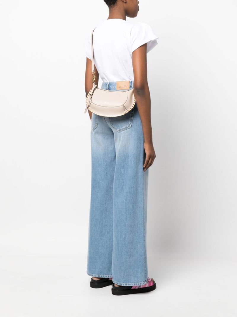 Neutral Oskan Moon Leather Shoulder Bag