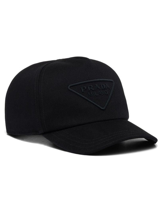 Black Cotton Embroidered Logo Cap