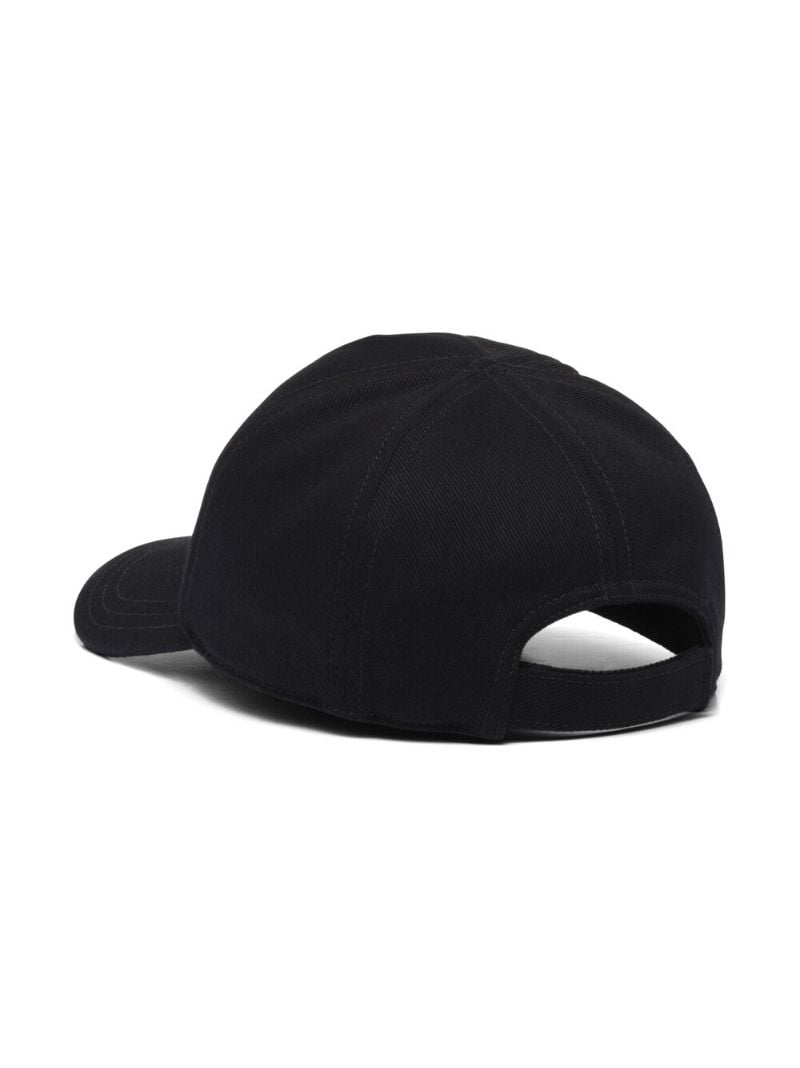 Black Cotton Embroidered Logo Cap
